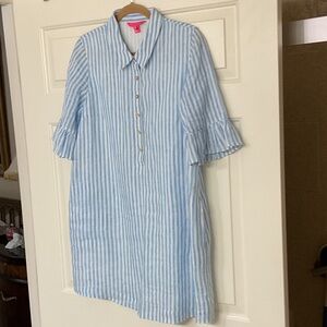 Lilly Pulitzer Blue and White Striped Mini Dress